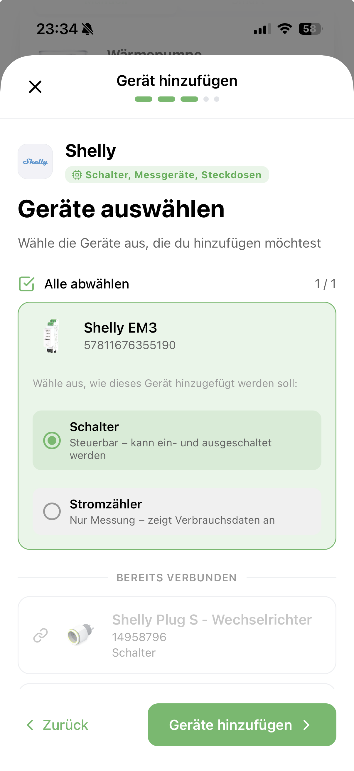 Gerät in Solistrom einrichten