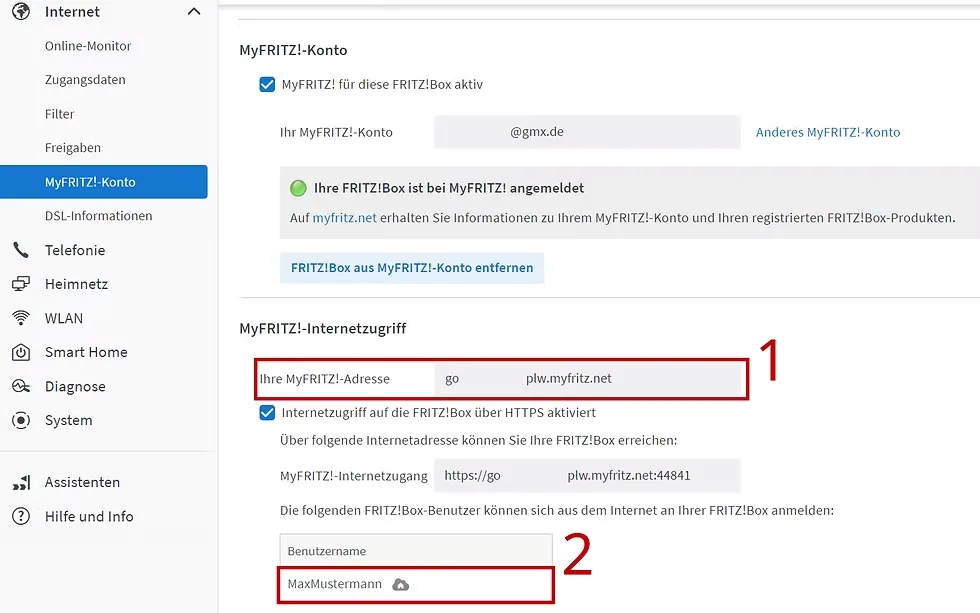 MyFRITZ!-Konto anlegen und Internetzugang einrichten