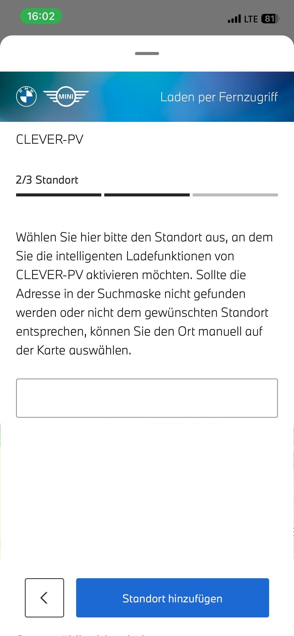 Standort hinterlegen