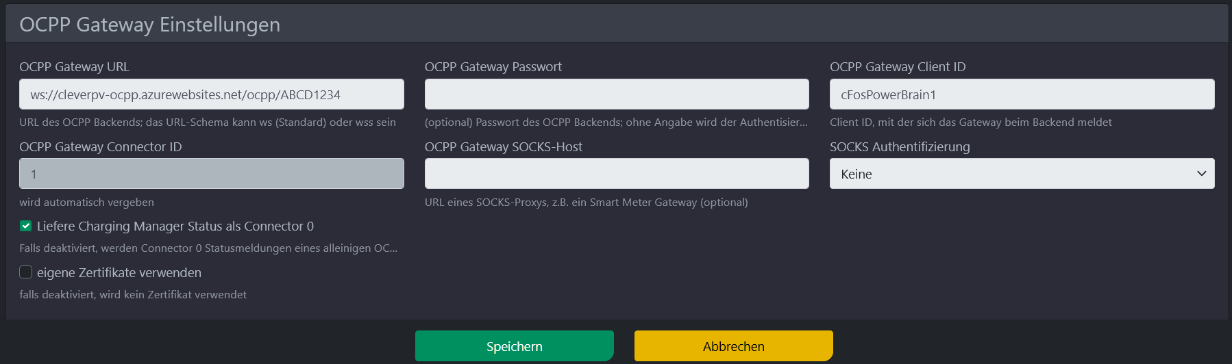 URL und Client-ID eintragen