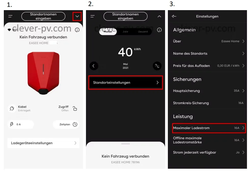 Easee-App vorbereiten