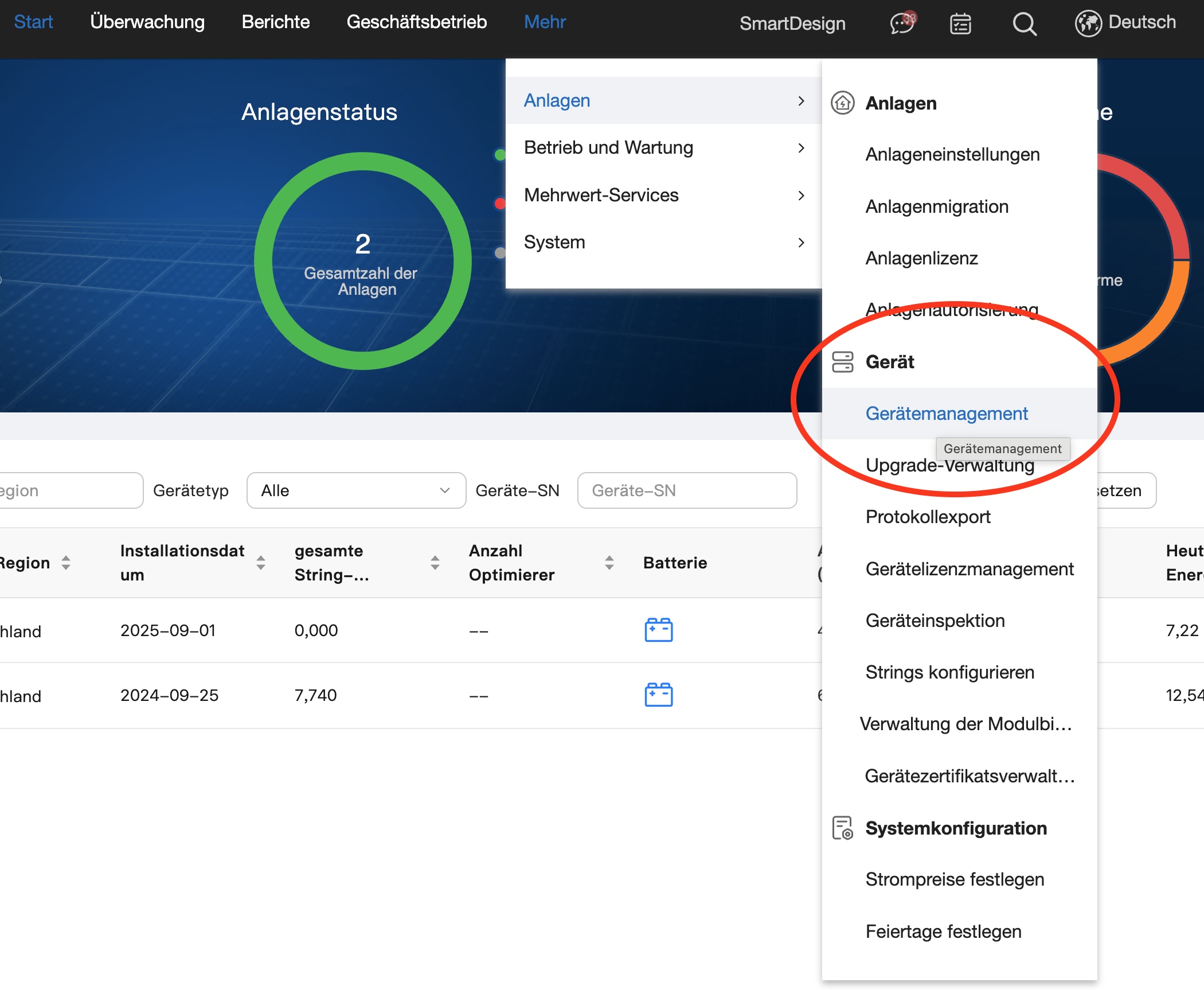 Speichersteuerung (optional aktivieren)