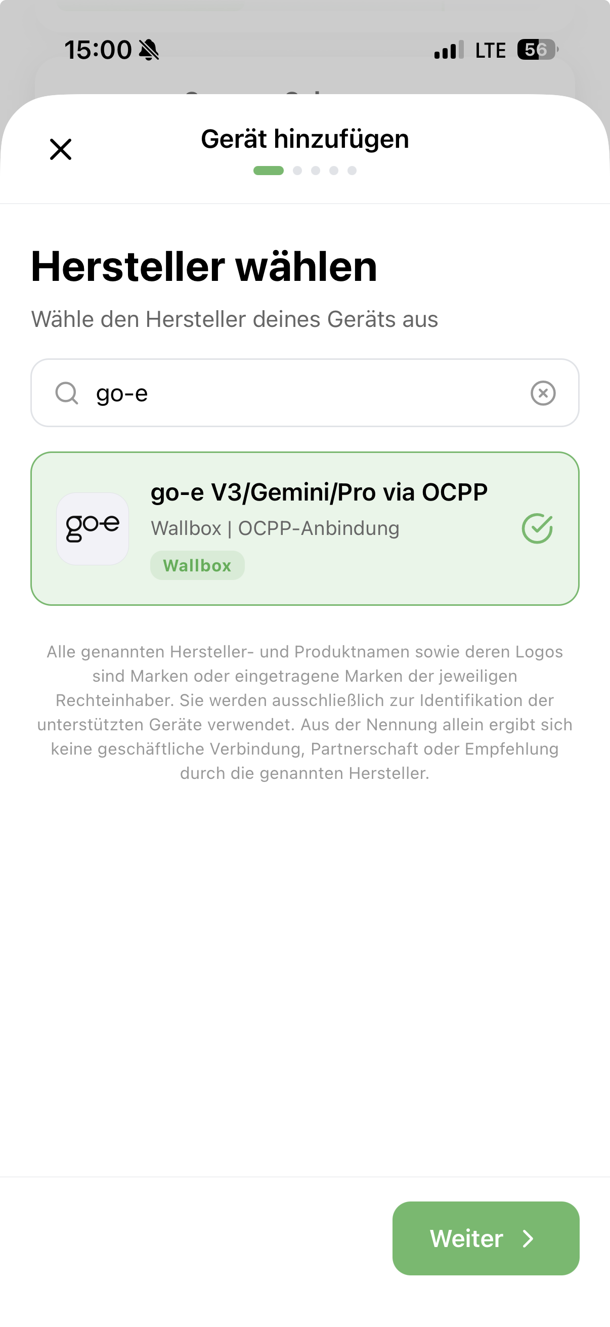OCPP-URL in der Solistrom-App kopieren