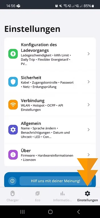 OCPP in der go-e App aktivieren