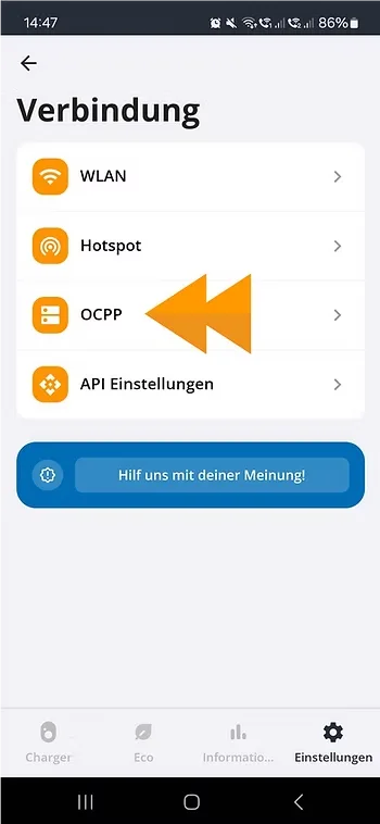 OCPP in der go-e App aktivieren