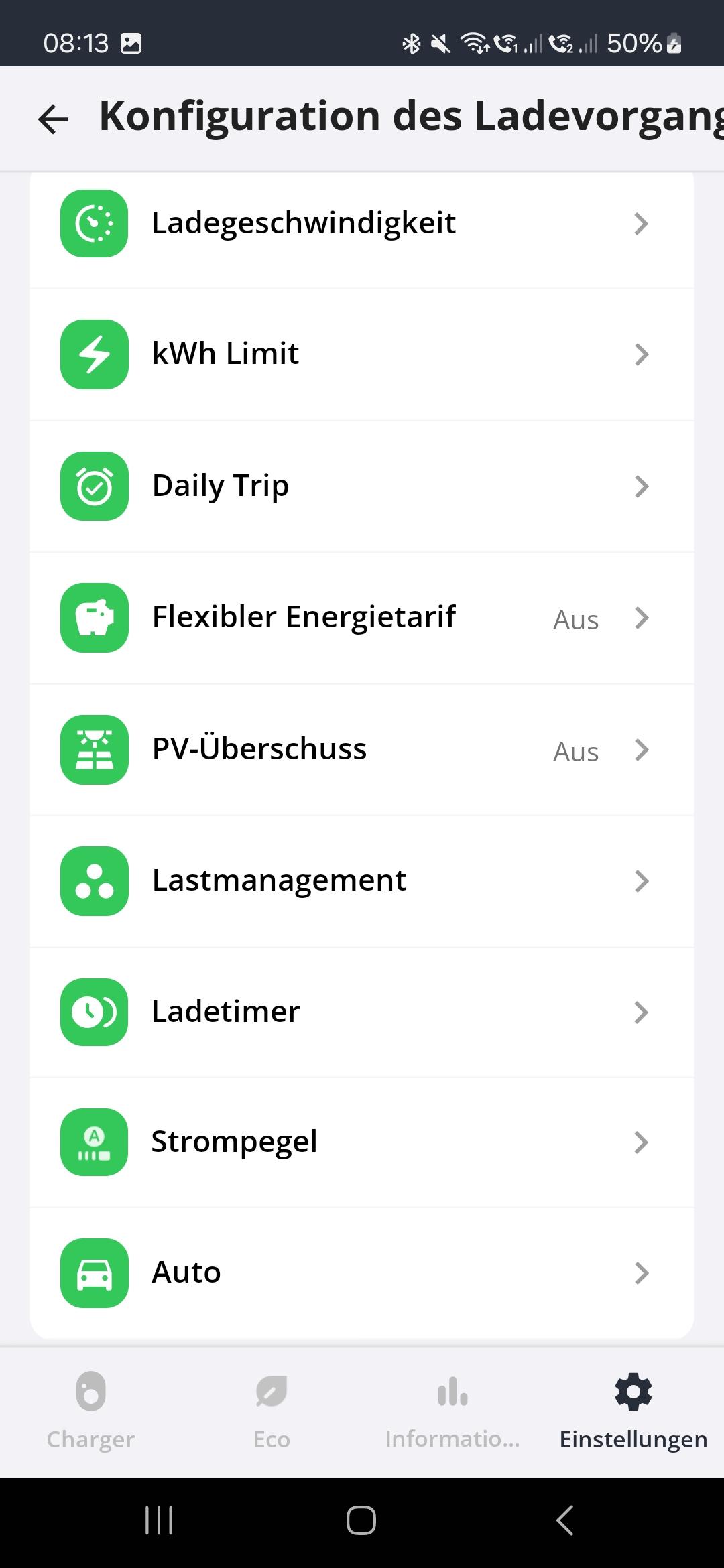 Empfohlene Einstellungen prüfen