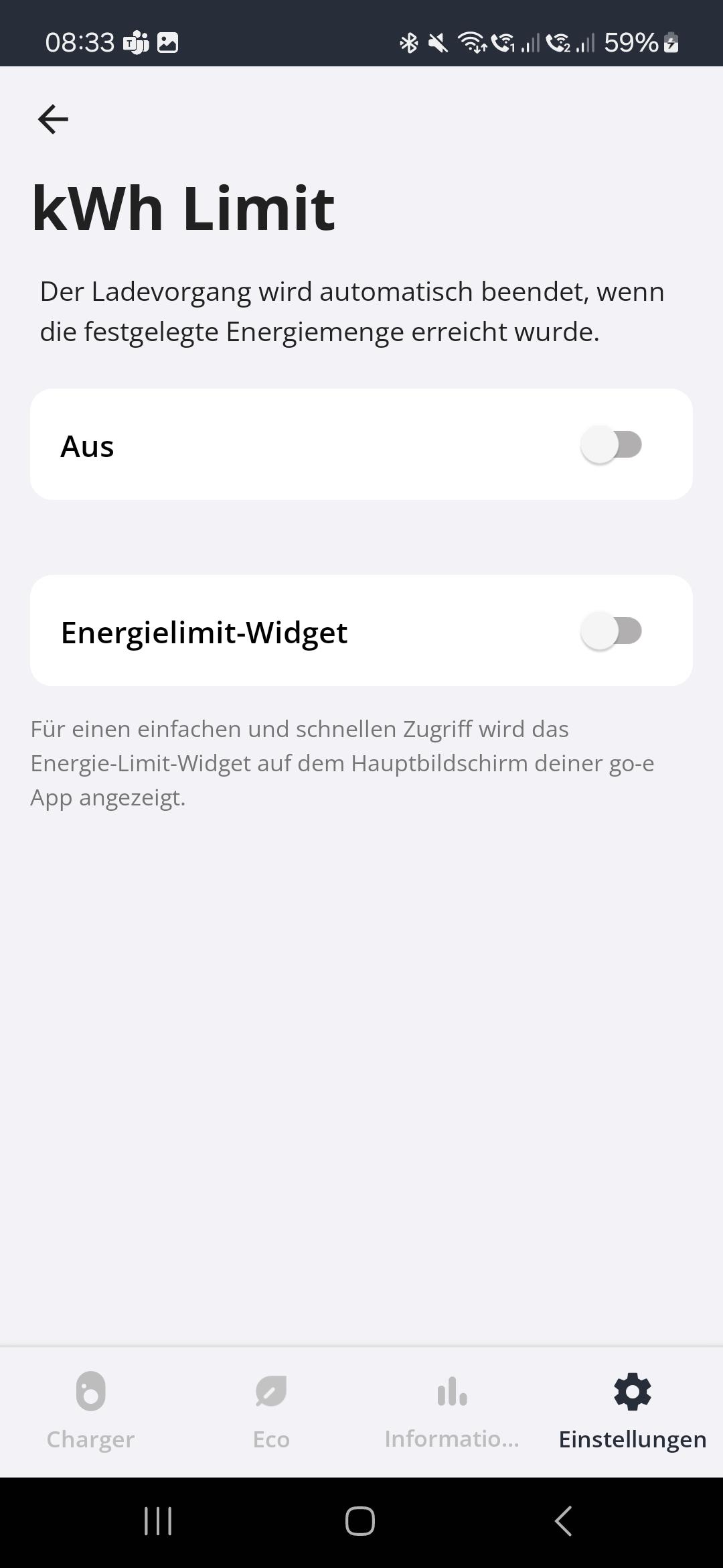 Empfohlene Einstellungen prüfen