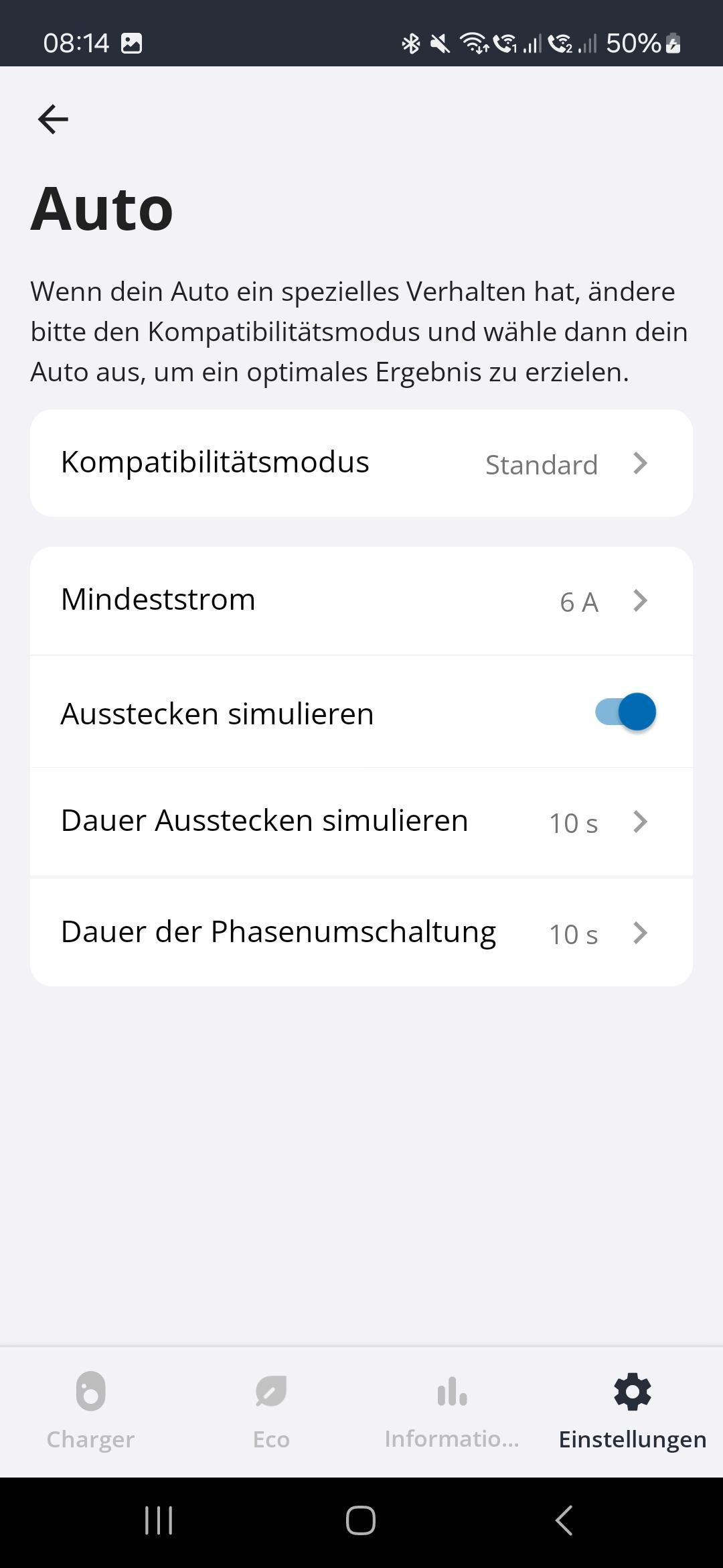 Empfohlene Einstellungen prüfen