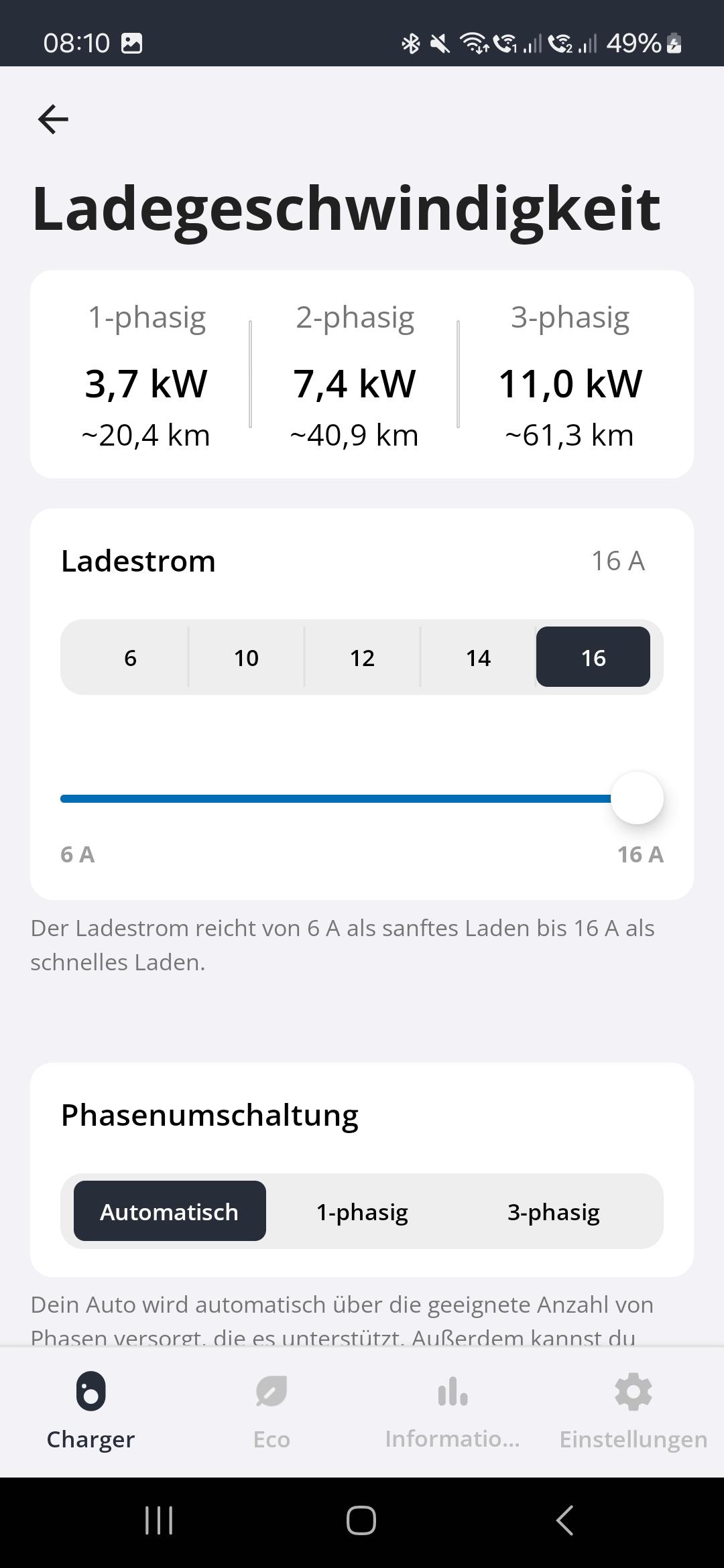 Empfohlene Einstellungen prüfen