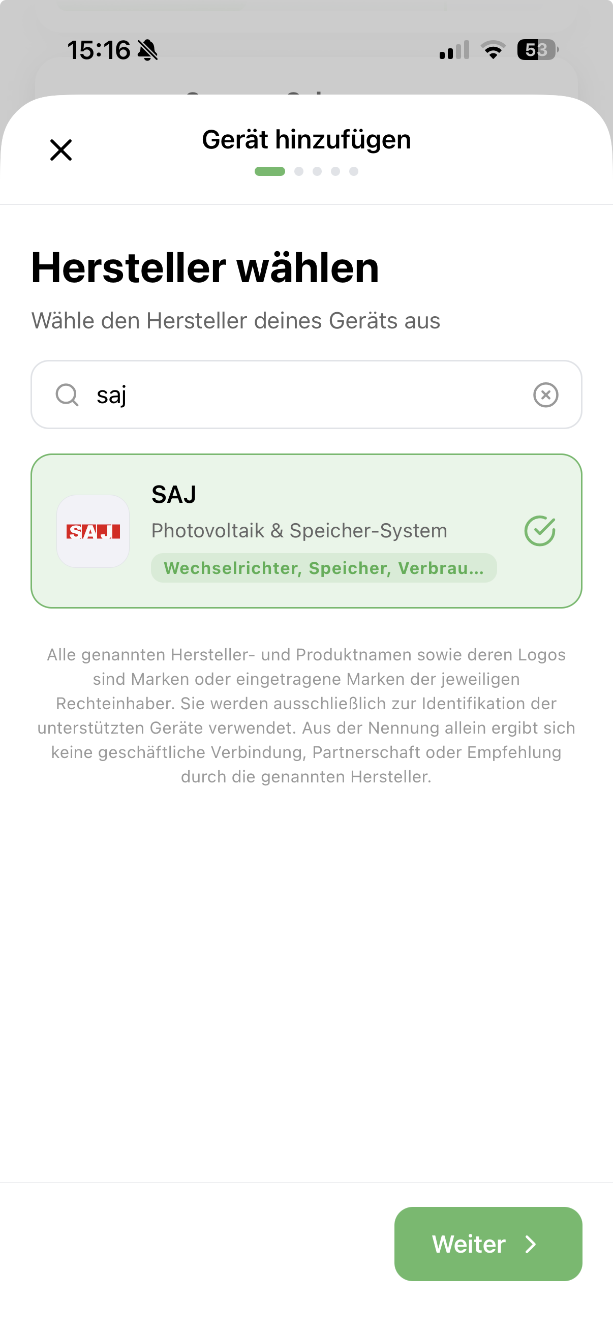 SAJ Anlage in Solistrom einbinden