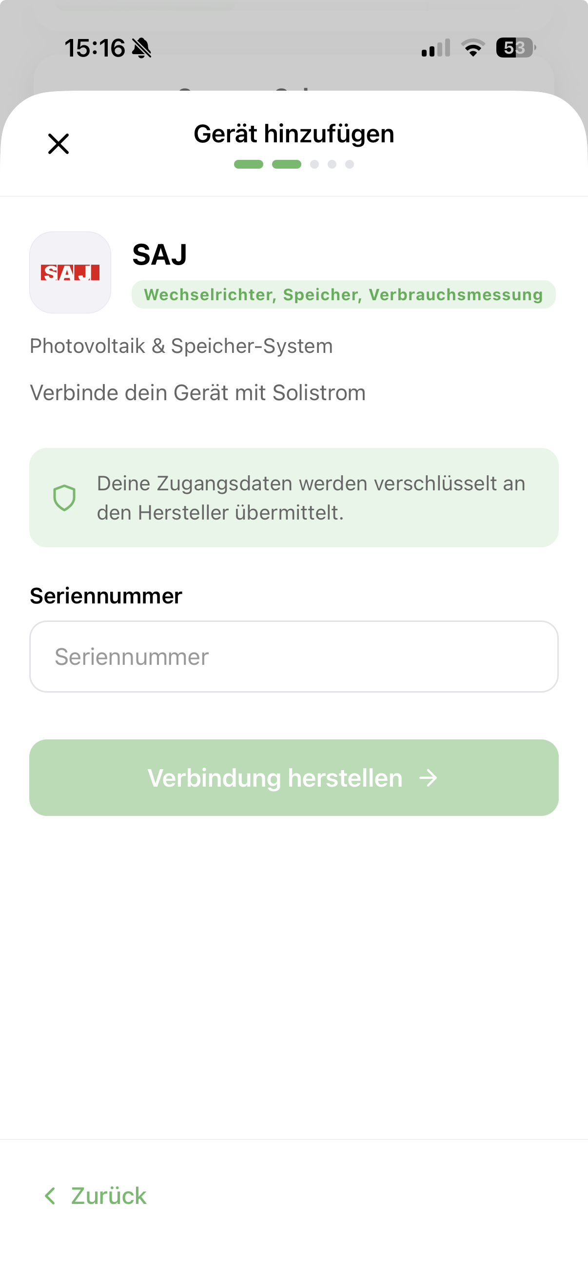 Seriennummer eingeben