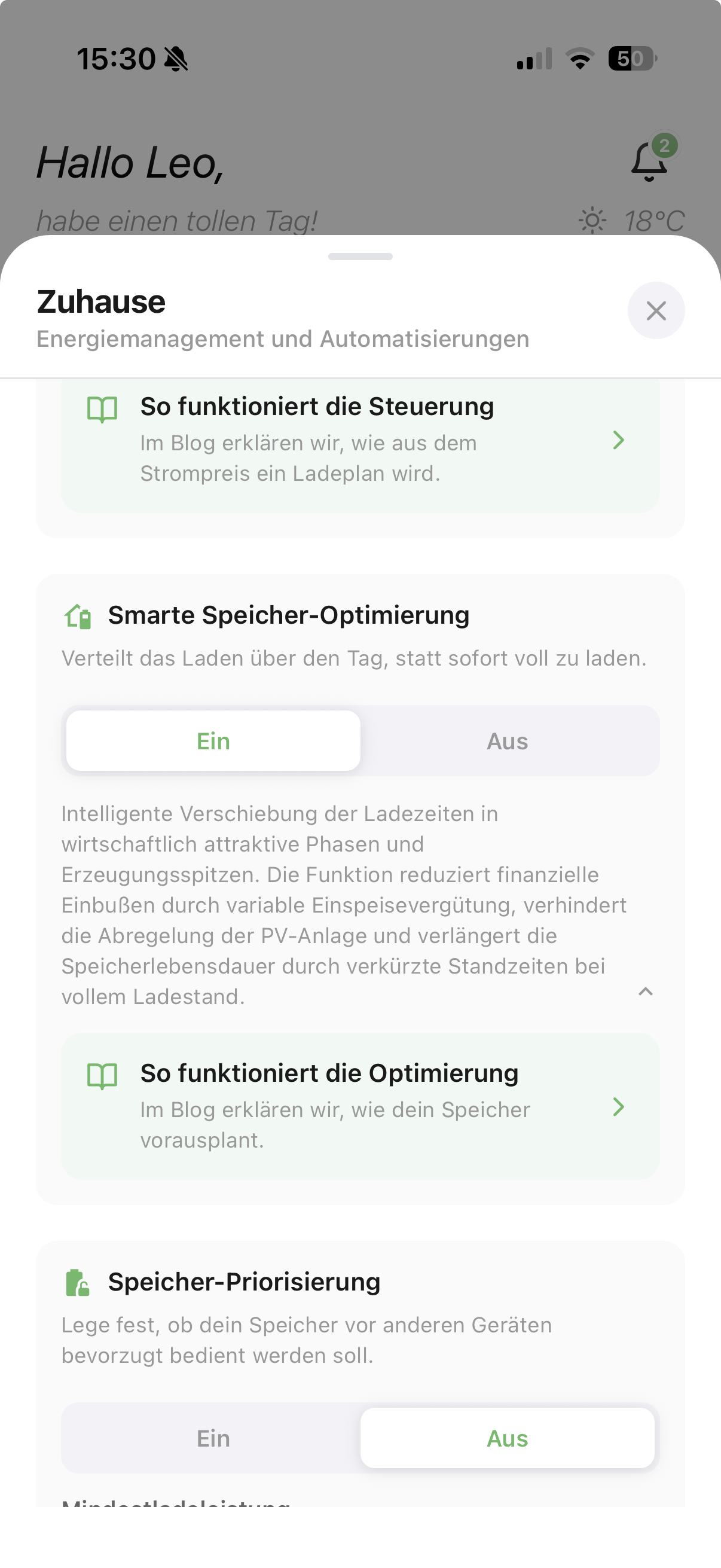 KI-Batteriesteuerung aktivieren