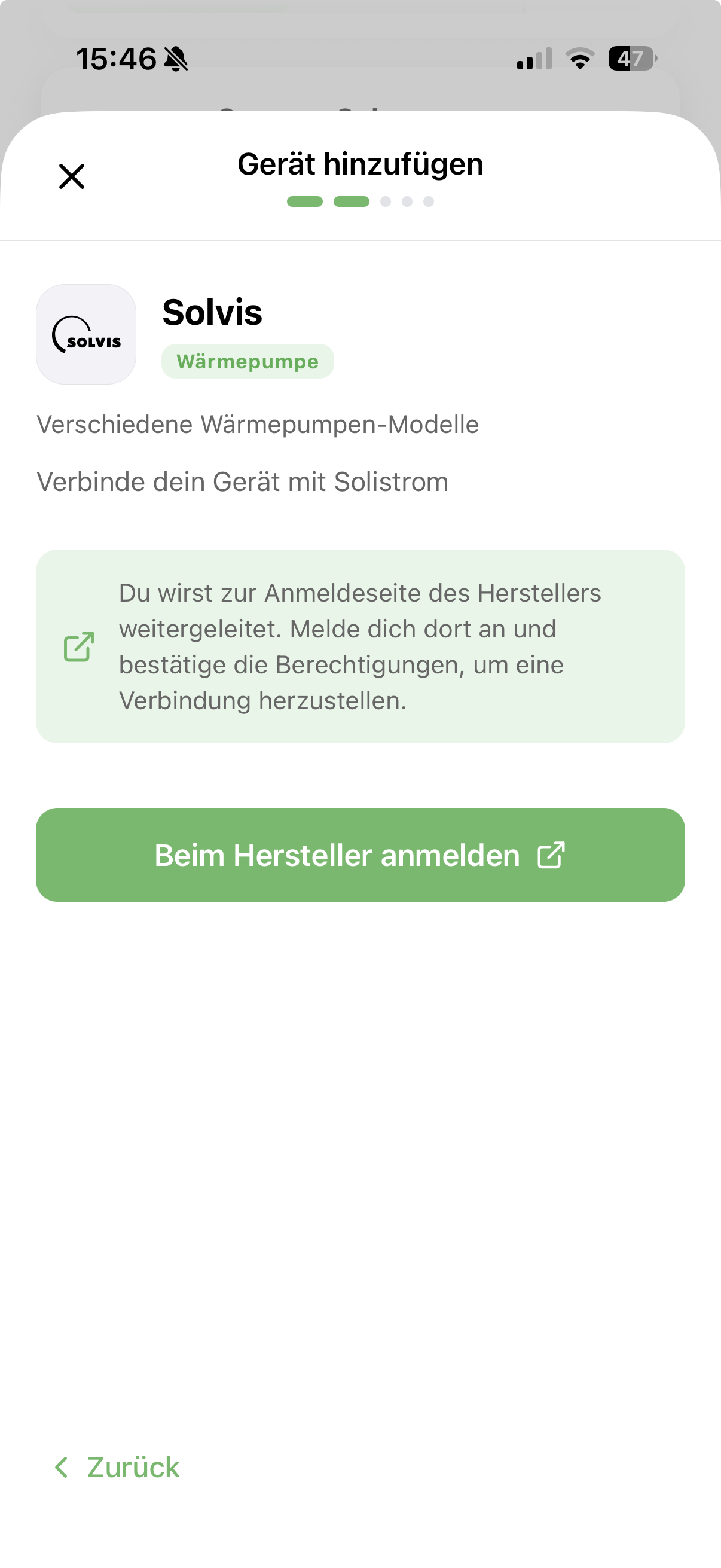In der Solistrom-App verbinden