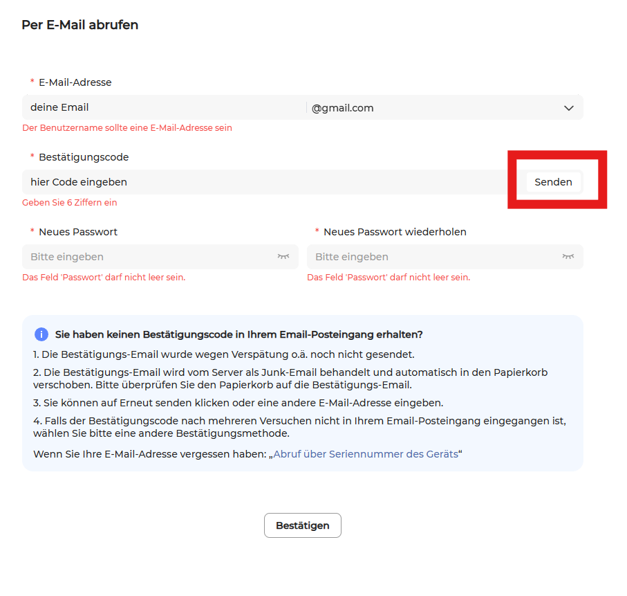 iSolarCloud-Account prüfen