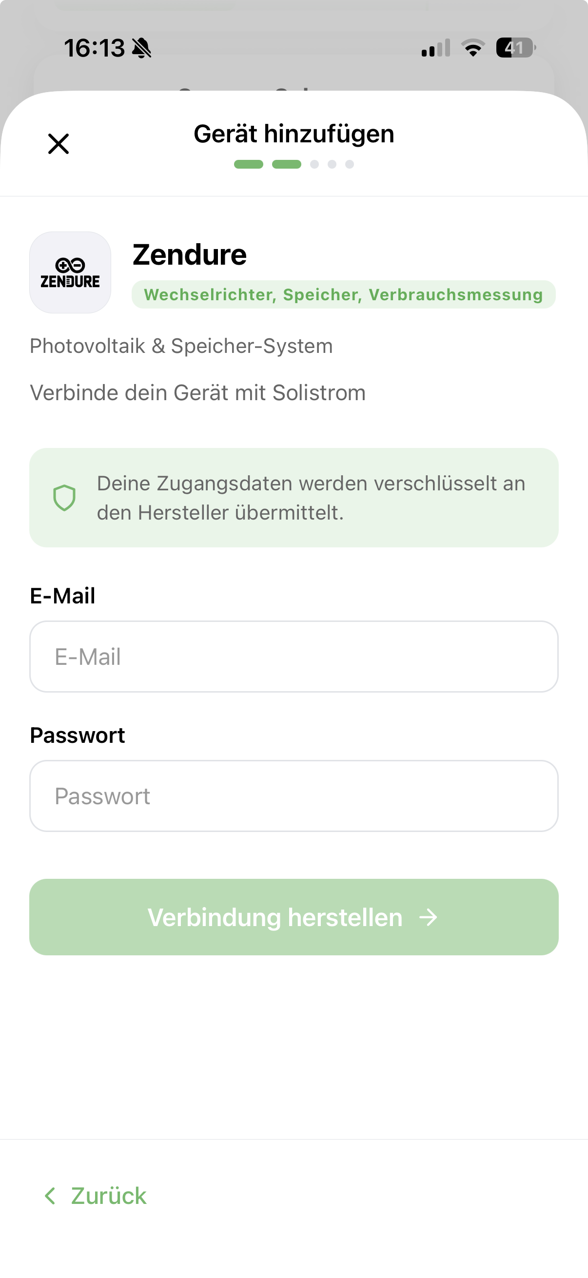Mit dem Zendure-Account anmelden