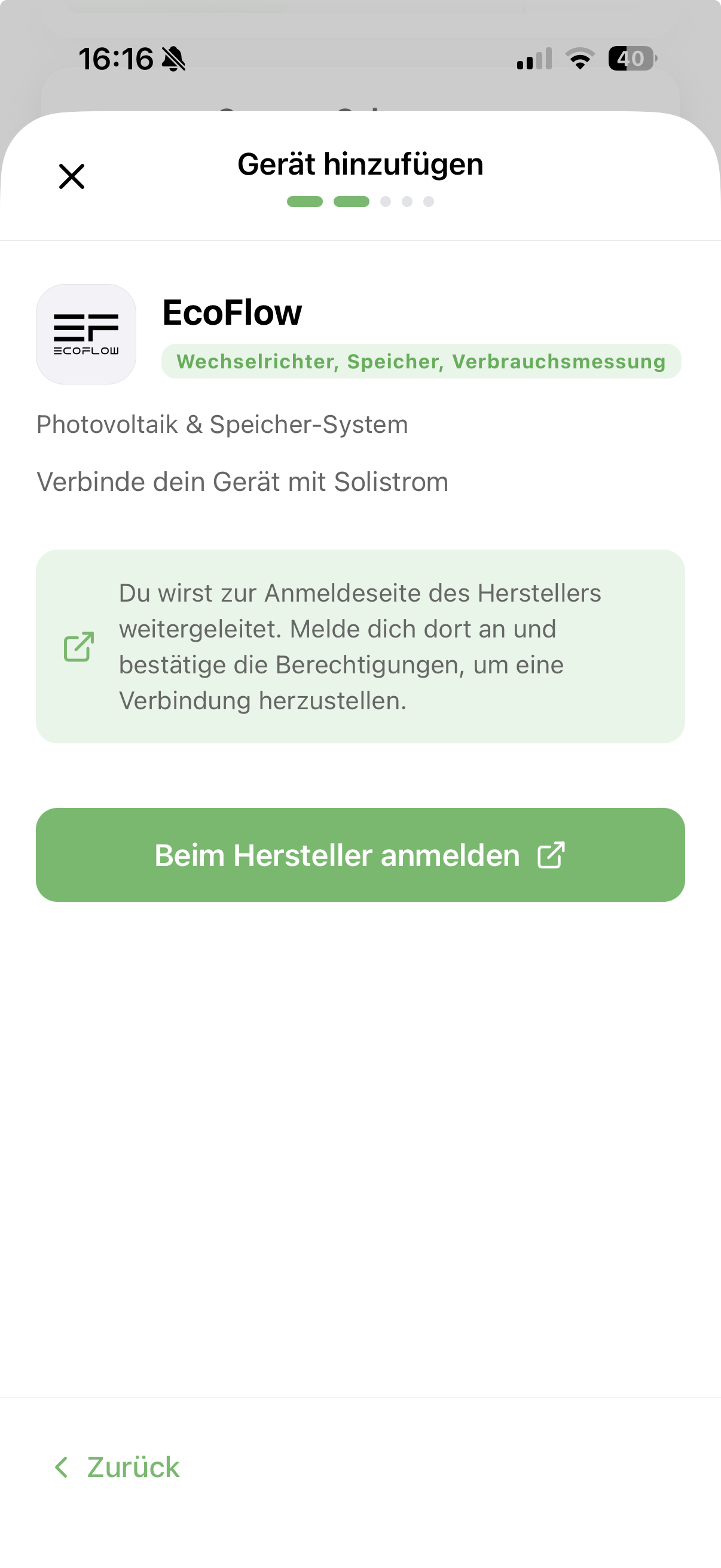 Mit dem EcoFlow-Konto verbinden