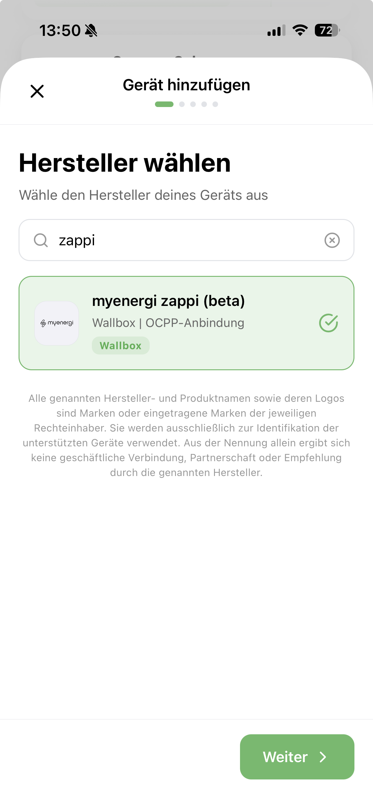 OCPP-URL in der Solistrom-App kopieren