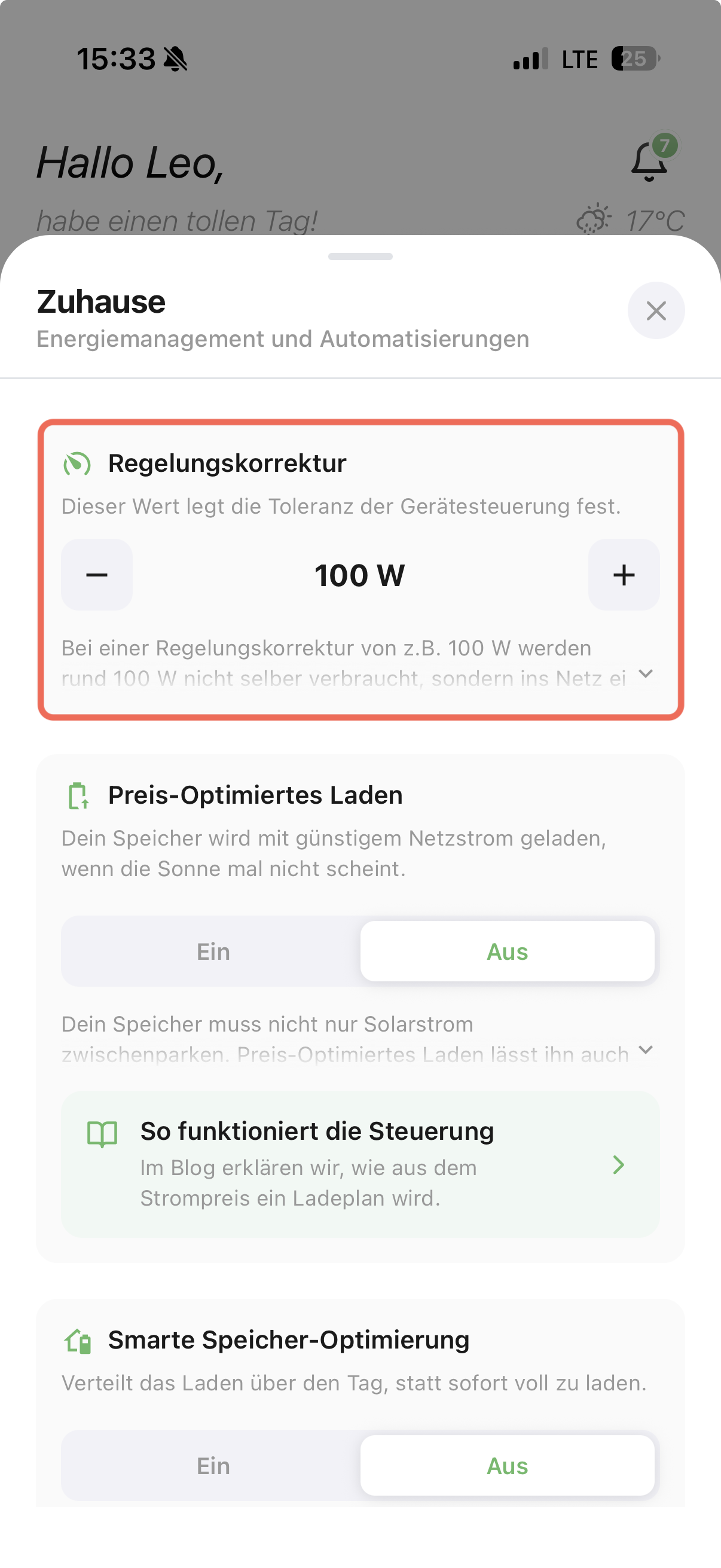 Schaltschwelle feinjustieren