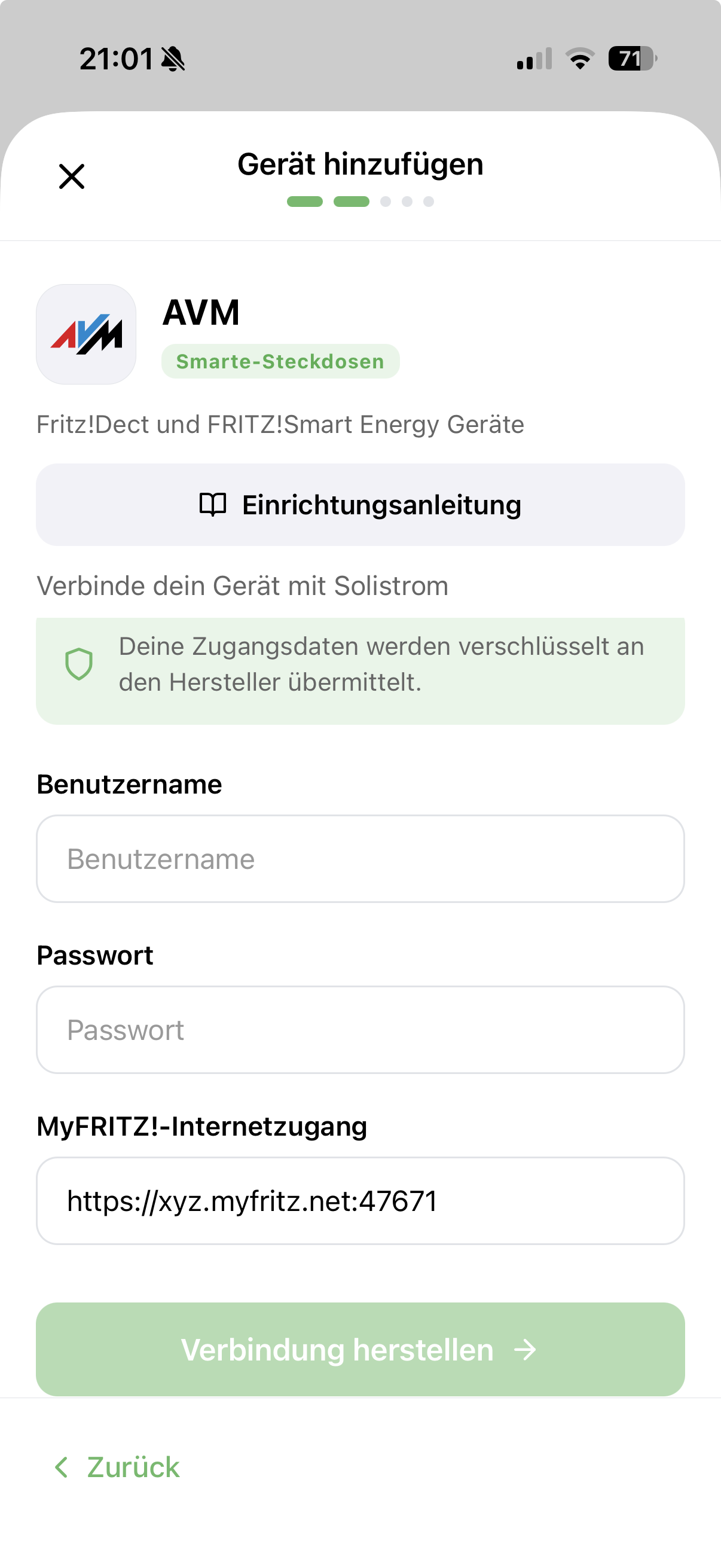 Steckdose in der Solistrom-App koppeln